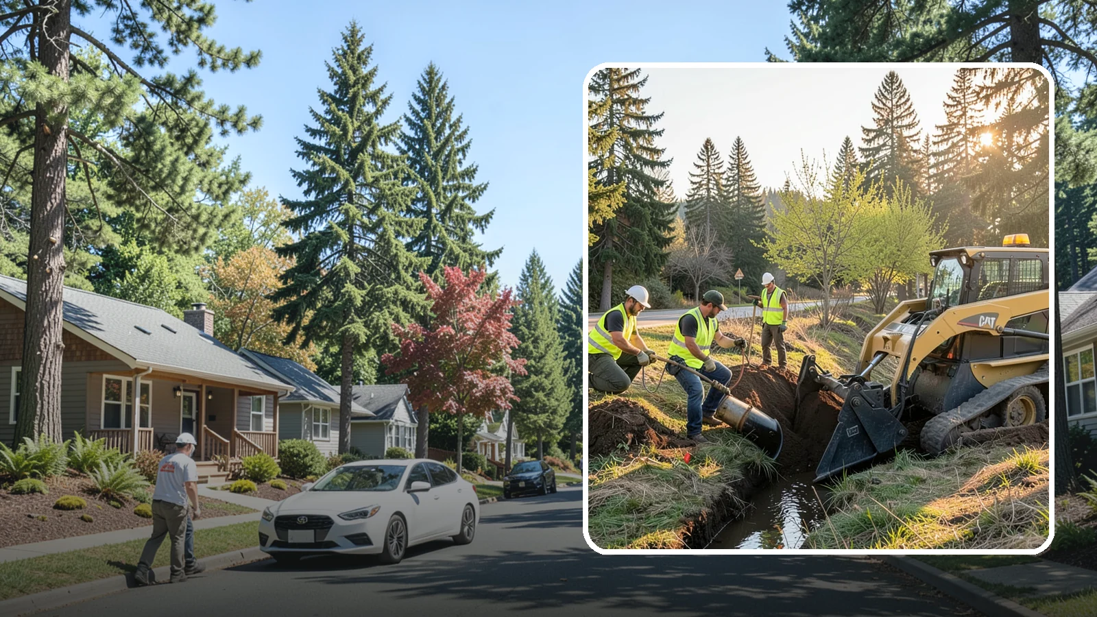 Ditch Maintenance in Orting, Pierce County, WA - Ditch maintenance and reshaping that restores roadside and open channels to their designed drainage function.