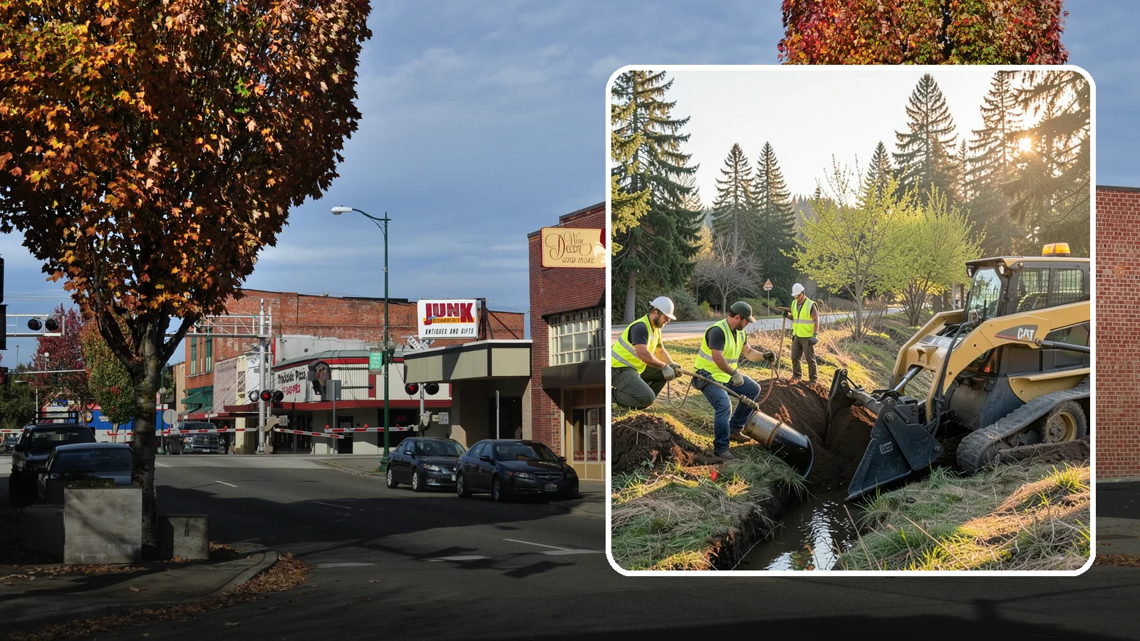 Ditch Maintenance in Puyallup, Pierce County, WA - Ditch maintenance and reshaping that restores roadside and open channels to their designed drainage function.