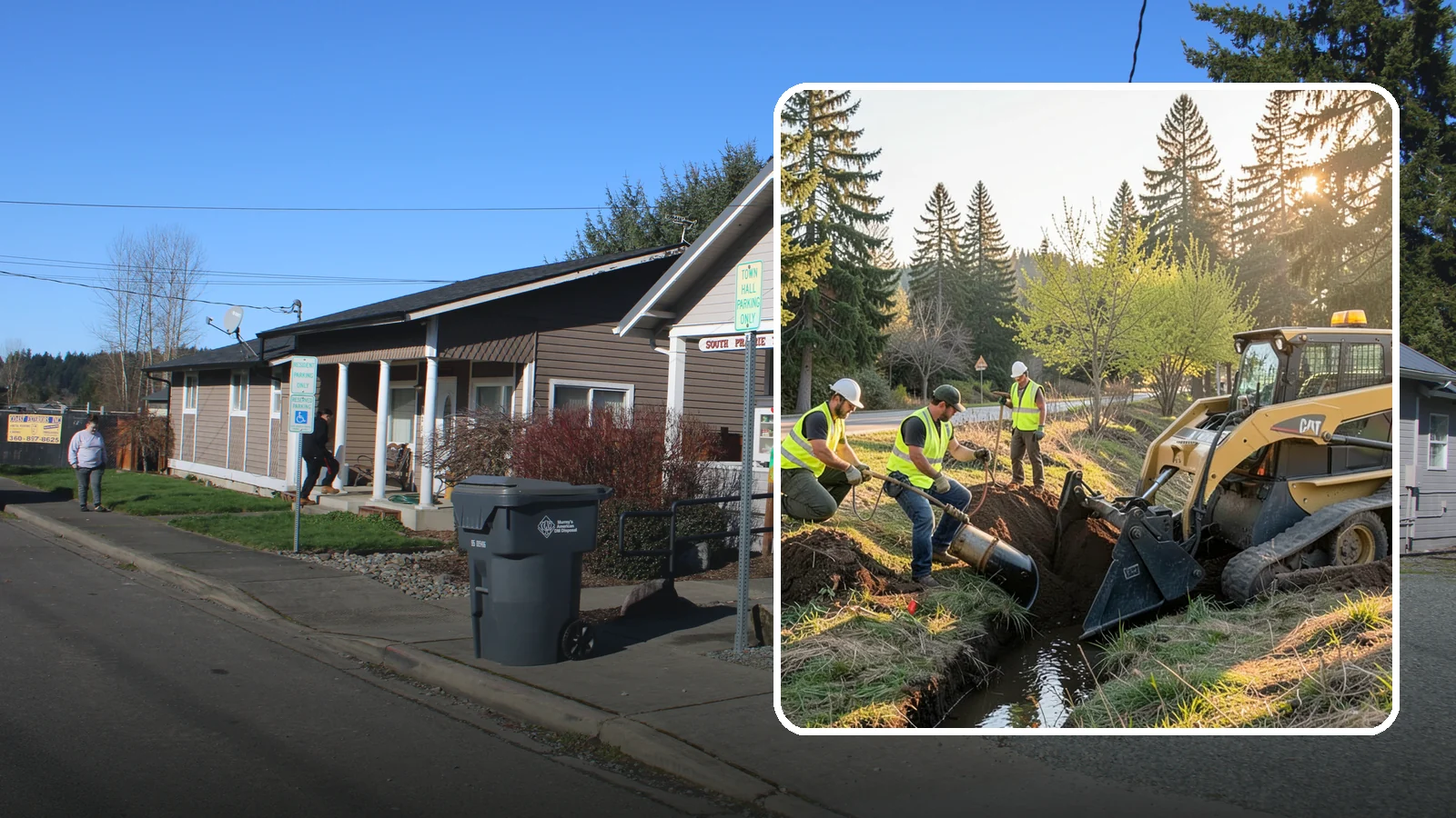 Ditch Maintenance in South Prairie, Pierce County, WA - Ditch maintenance and reshaping that restores roadside and open channels to their designed drainage function.