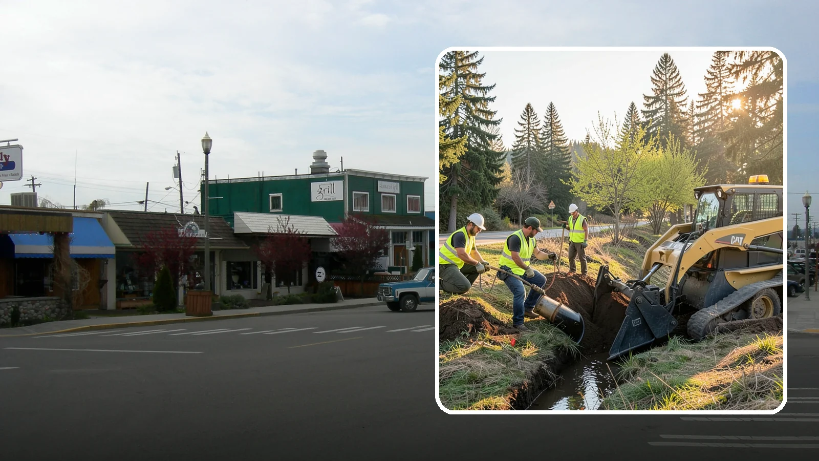Ditch Maintenance in Stanwood, Snohomish County, WA - Ditch maintenance and reshaping that restores roadside and open channels to their designed drainage function.