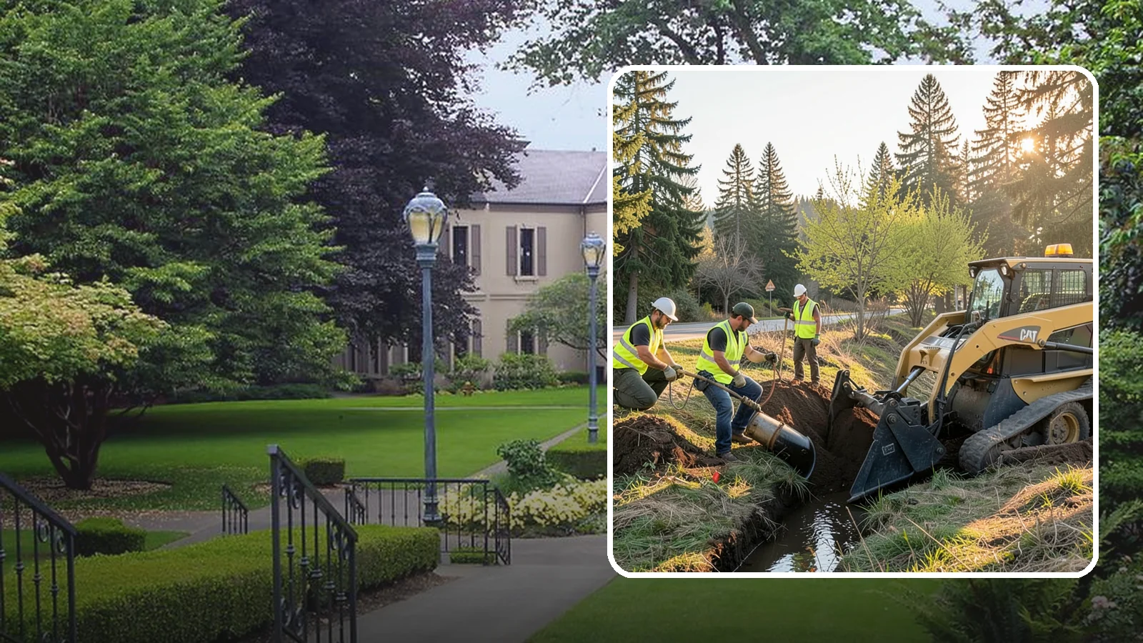 Ditch Maintenance in Woodinville, King County, WA - Ditch maintenance and reshaping that restores roadside and open channels to their designed drainage function.