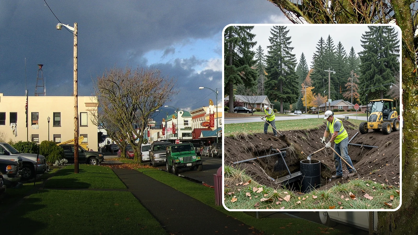 Ditch Mowing in Arlington, Snohomish County, WA - Roadside ditch mowing that keeps drainage channels flowing and vegetated for slope stability during wet-season runoff.