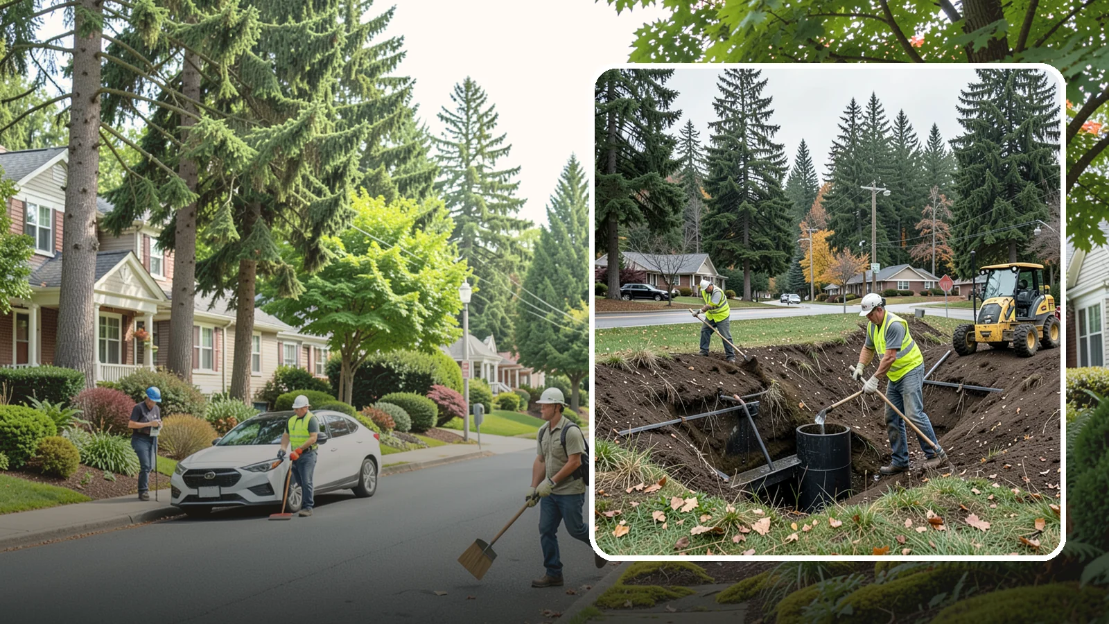 Ditch Mowing in Beaux Arts Village, King County, WA - Roadside ditch mowing that keeps drainage channels flowing and vegetated for slope stability during wet-season runoff.
