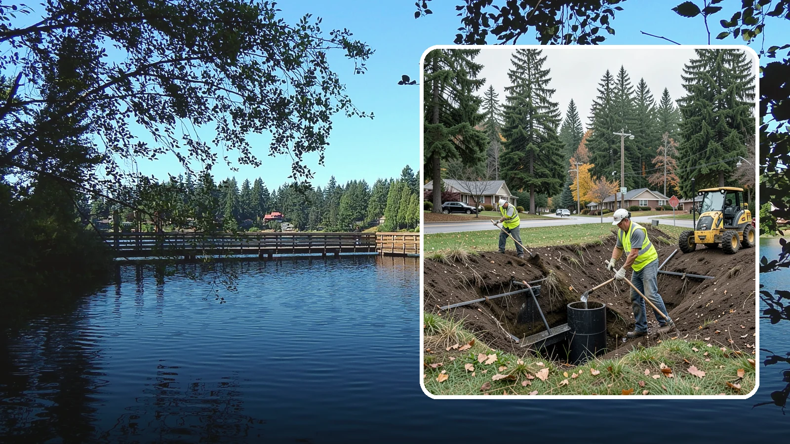 Ditch Mowing in Federal Way, King County, WA - Roadside ditch mowing that keeps drainage channels flowing and vegetated for slope stability during wet-season runoff.