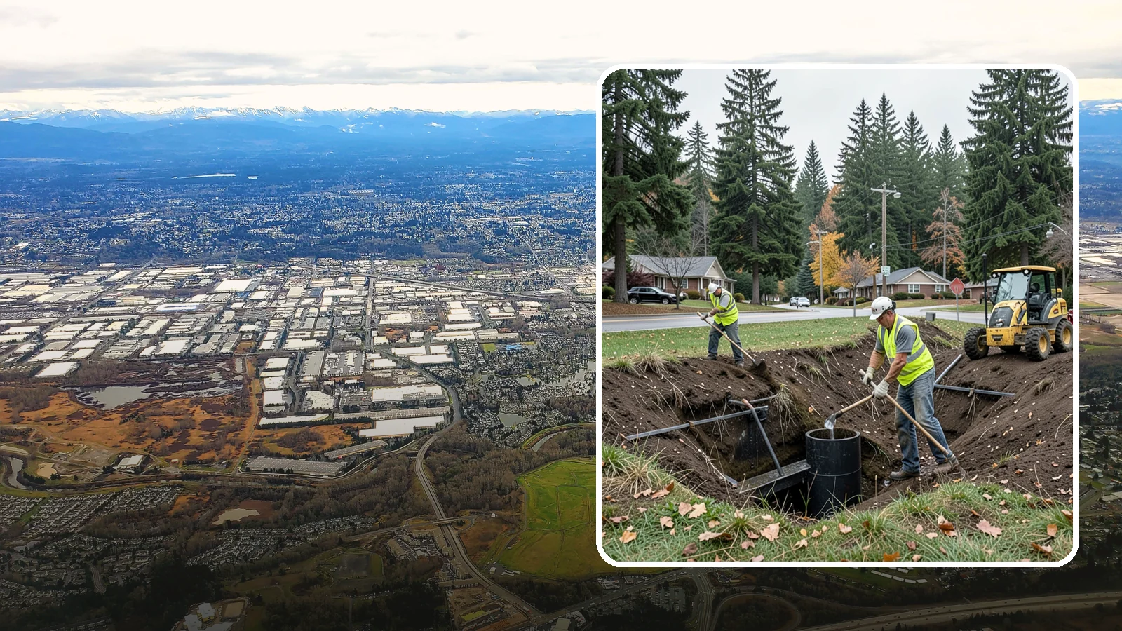 Ditch Mowing in Kent, King County, WA - Roadside ditch mowing that keeps drainage channels flowing and vegetated for slope stability during wet-season runoff.