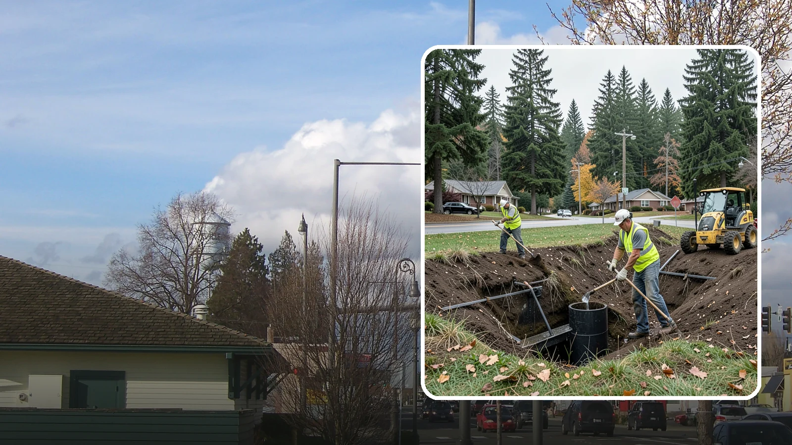 Ditch Mowing in Marysville, Snohomish County, WA - Roadside ditch mowing that keeps drainage channels flowing and vegetated for slope stability during wet-season runoff.