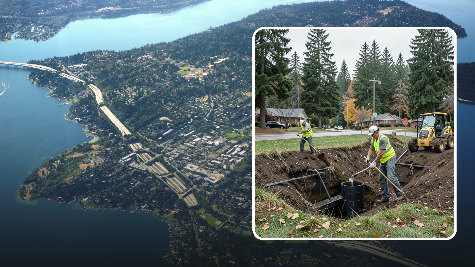 Ditch Mowing in Mercer Island, King County, WA - Roadside ditch mowing that keeps drainage channels flowing and vegetated for slope stability during wet-season runoff.