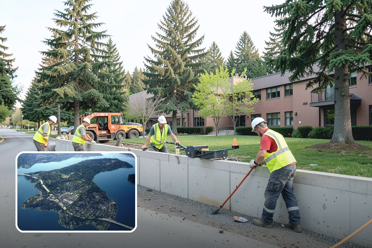 Ditch Mowing in Mercer Island, King County, WA - Restores design flow capacity ahead of the fall rains