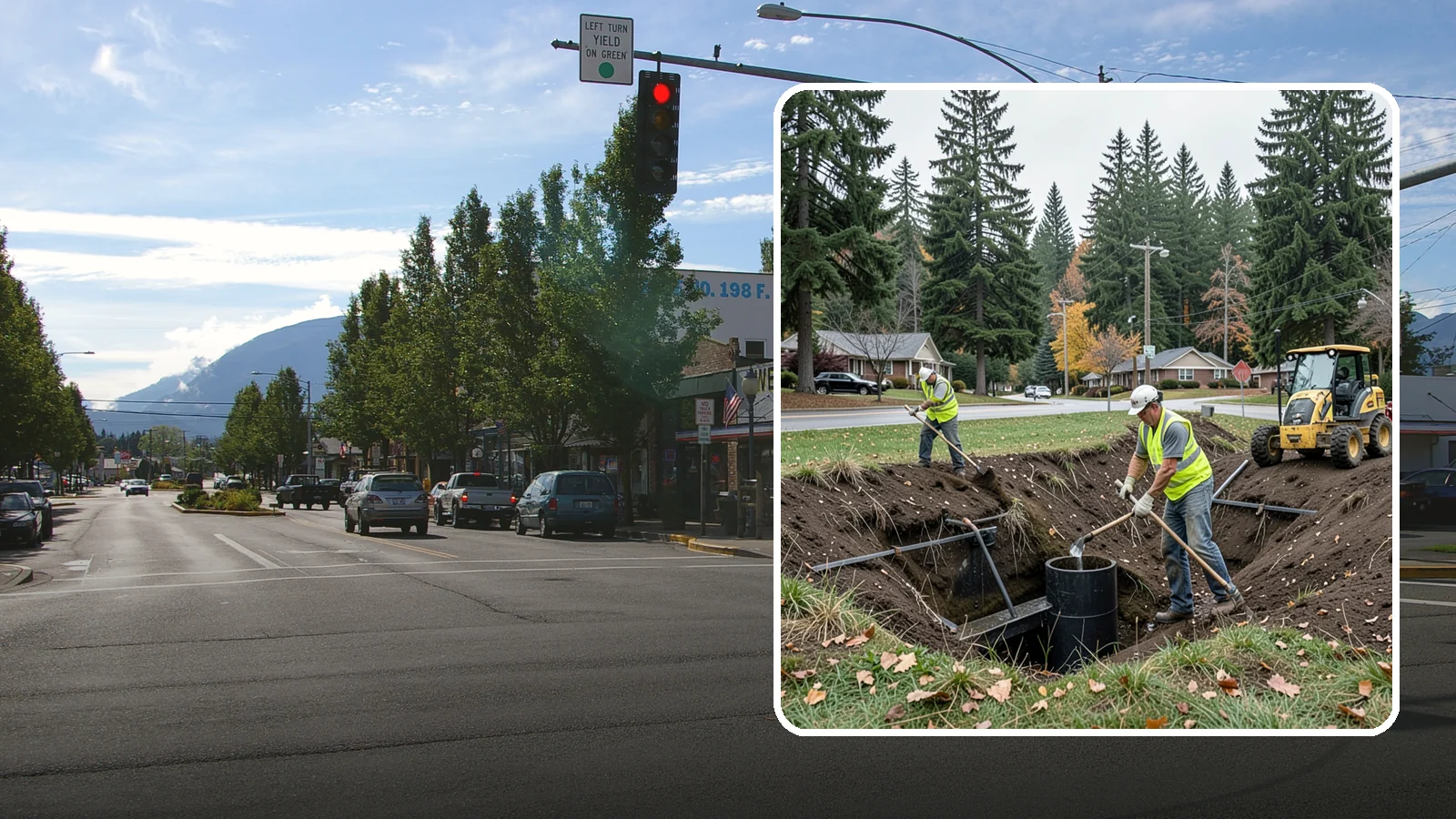 Ditch Mowing in North Bend, King County, WA - Roadside ditch mowing that keeps drainage channels flowing and vegetated for slope stability during wet-season runoff.