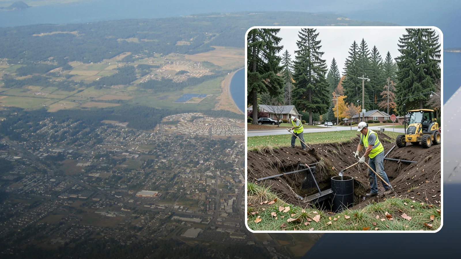 Ditch Mowing in Oak Harbor, Island County, WA - Roadside ditch mowing that keeps drainage channels flowing and vegetated for slope stability during wet-season runoff.