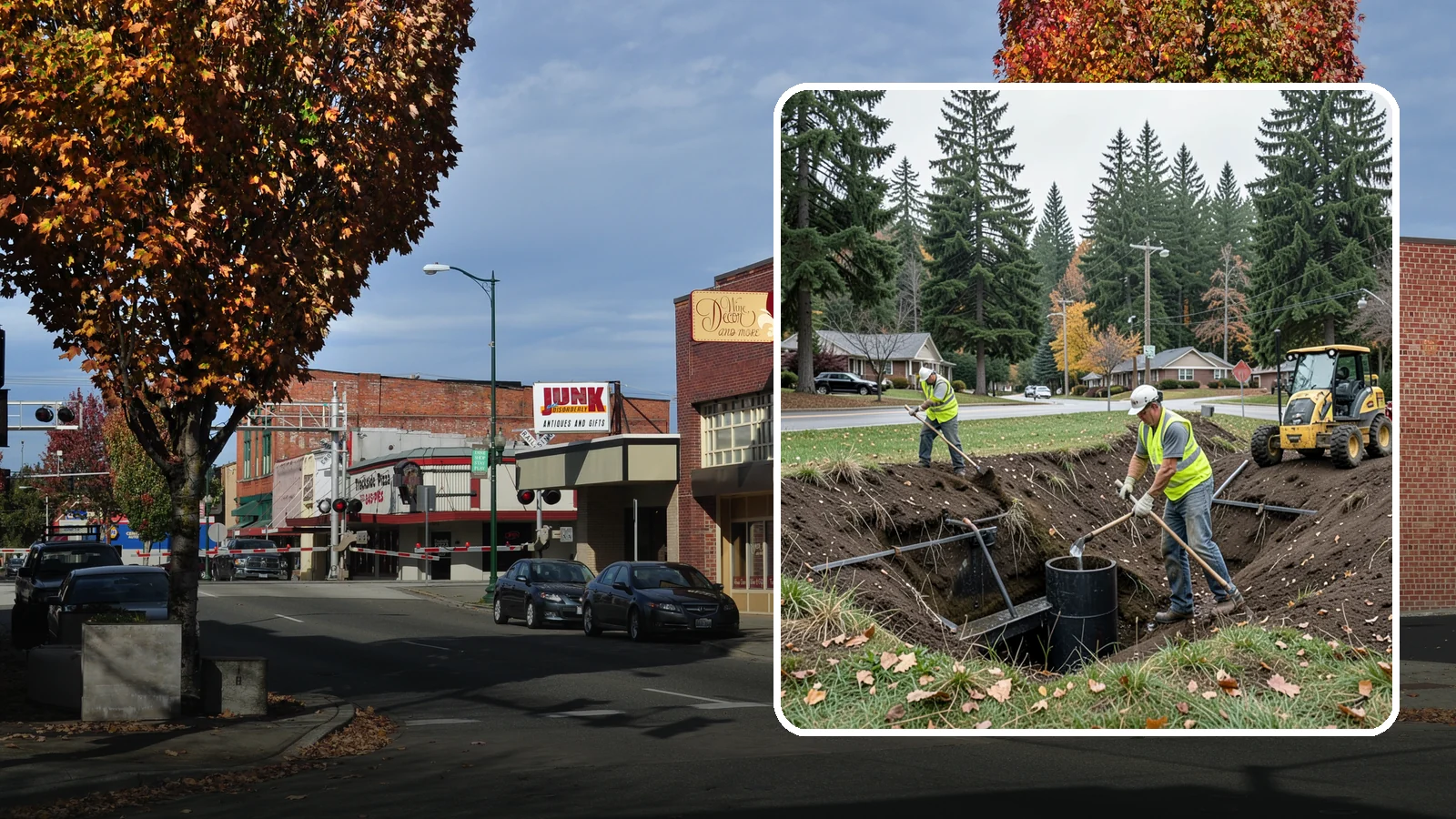 Ditch Mowing in Puyallup, Pierce County, WA - Roadside ditch mowing that keeps drainage channels flowing and vegetated for slope stability during wet-season runoff.