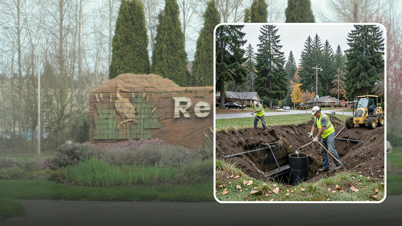 Ditch Mowing in Renton, King County, WA - Roadside ditch mowing that keeps drainage channels flowing and vegetated for slope stability during wet-season runoff.
