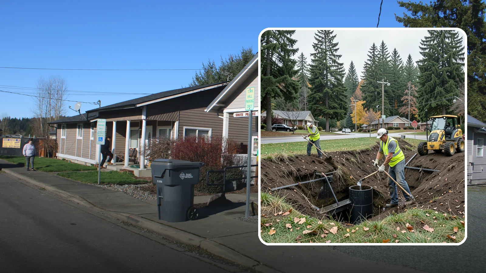 Ditch Mowing in South Prairie, Pierce County, WA - Roadside ditch mowing that keeps drainage channels flowing and vegetated for slope stability during wet-season runoff.