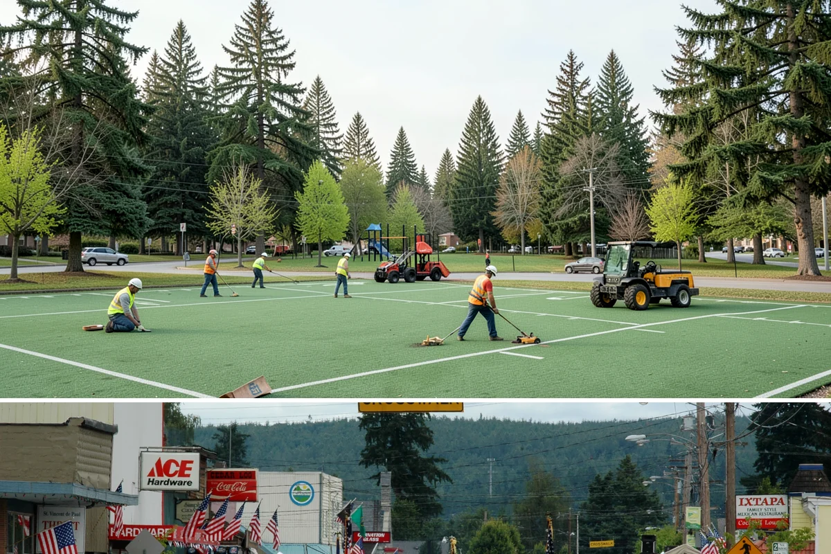 Dog Park Maintenance in Carnation, King County, WA - Surfacing and drainage work intensifies through the wet season, while waste service stays constant year-round.