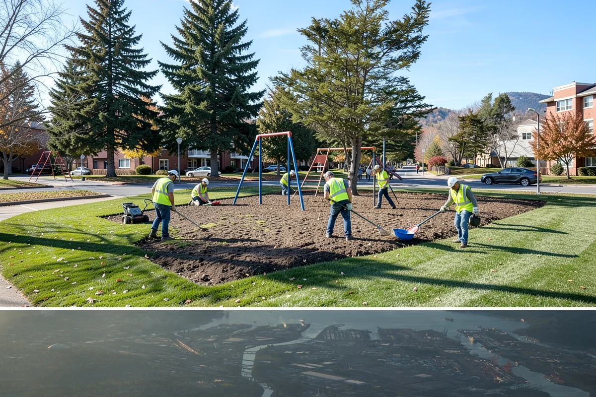 Dog Park Maintenance in Fife, Pierce County, WA - Surfacing and drainage work intensifies through the wet season, while waste service stays constant year-round.