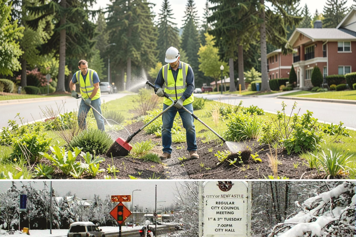 Dog Park Maintenance in Newcastle, King County, WA - Surfacing and drainage work intensifies through the wet season, while waste service stays constant year-round.