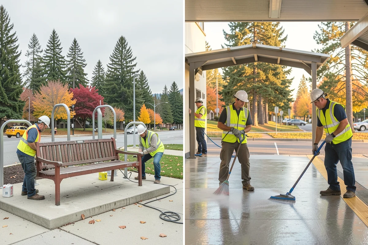 Dog Park Maintenance in Oak Harbor, Island County, WA - Inspect surfacing, fencing, gates, and amenities on each visit