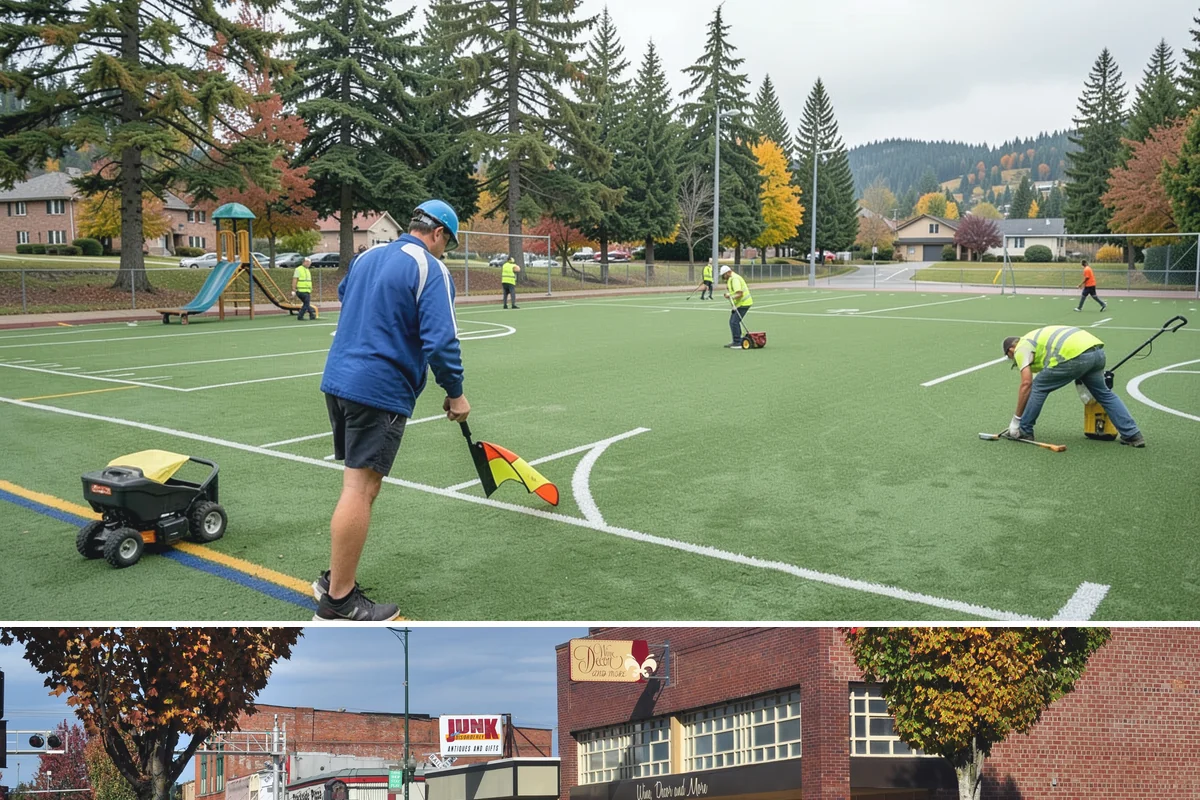 Dog Park Maintenance in Puyallup, Pierce County, WA - Surfacing and drainage work intensifies through the wet season, while waste service stays constant year-round.