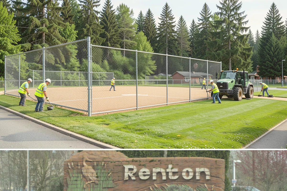Dog Park Maintenance in Renton, King County, WA - Surfacing and drainage work intensifies through the wet season, while waste service stays constant year-round.