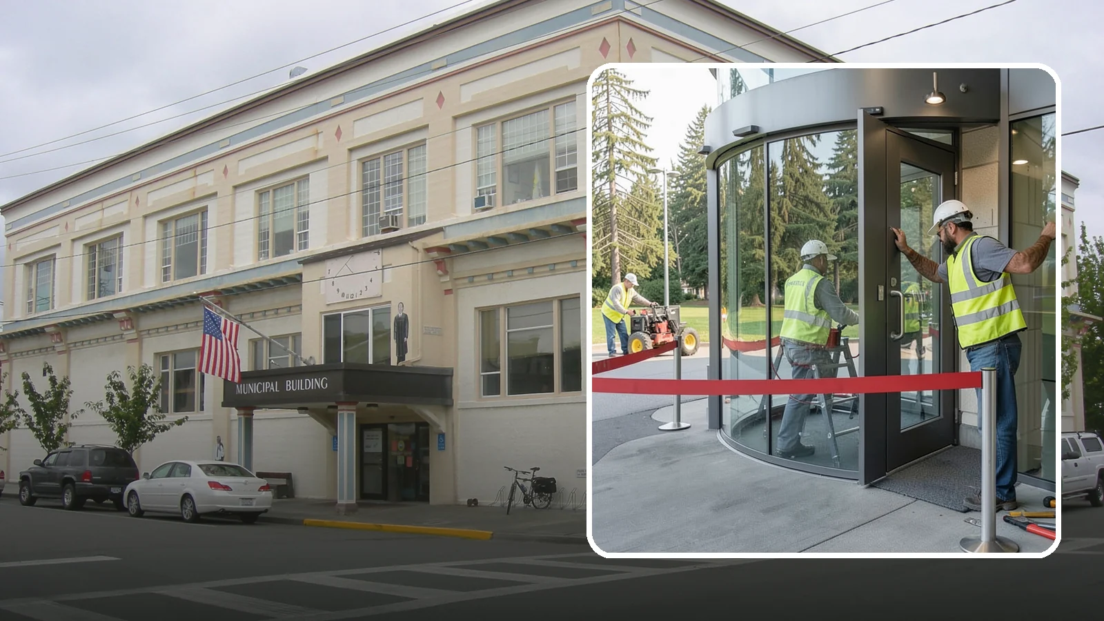 Door Repairs in Anacortes, Skagit County, WA - Repair of exterior doors and hardware to maintain secure, accessible entrances at public buildings.