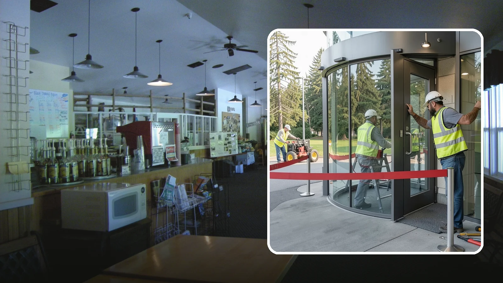 Door Repairs in Black Diamond, King County, WA - Repair of exterior doors and hardware to maintain secure, accessible entrances at public buildings.