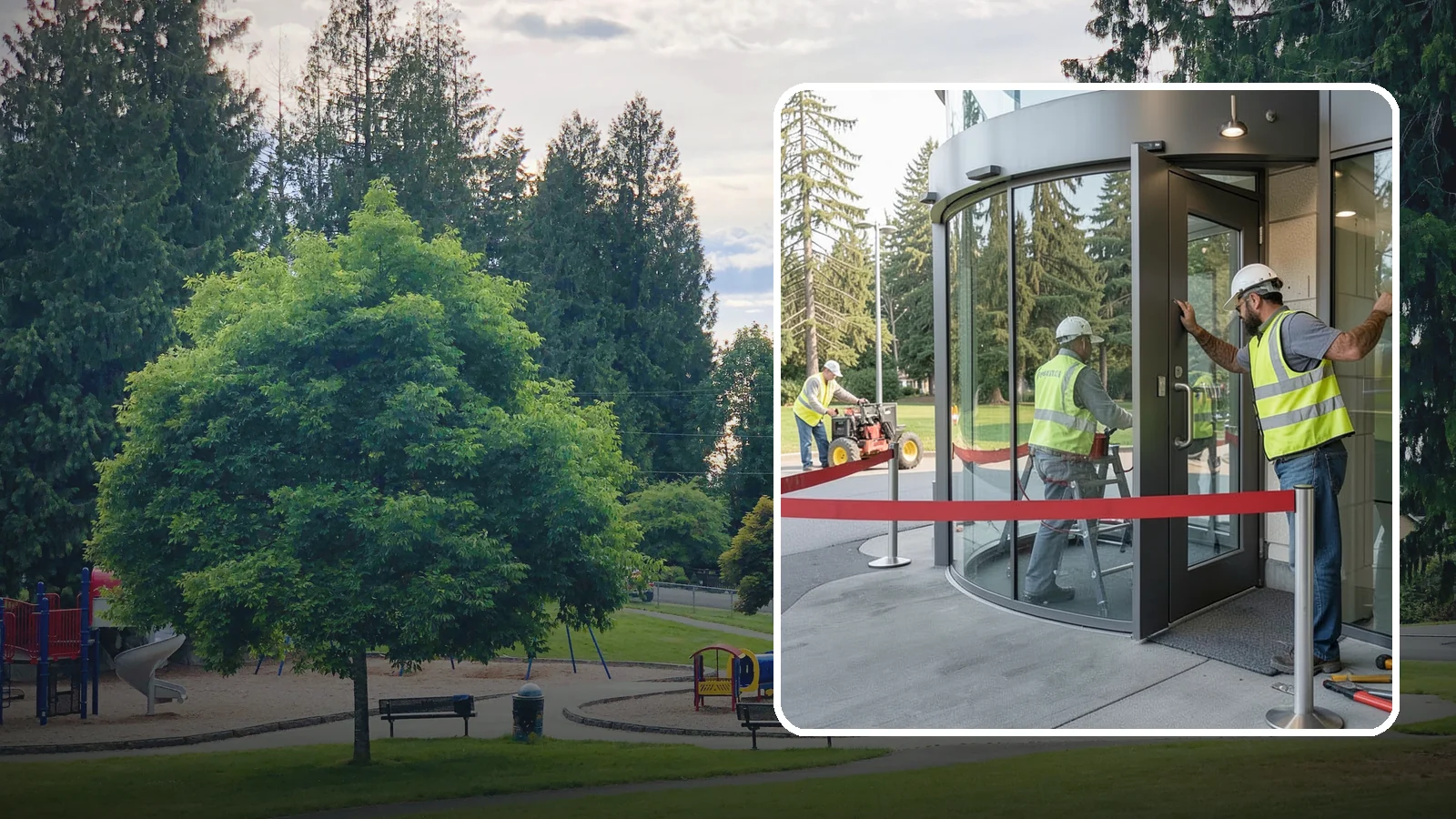 Door Repairs in Bonney Lake, Pierce County, WA - Repair of exterior doors and hardware to maintain secure, accessible entrances at public buildings.