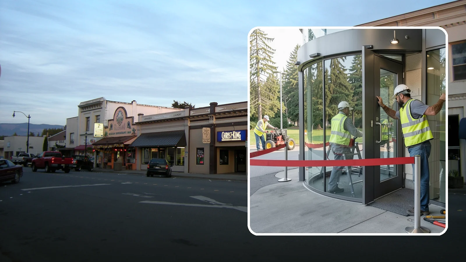 Door Repairs in Burlington, Skagit County, WA - Repair of exterior doors and hardware to maintain secure, accessible entrances at public buildings.