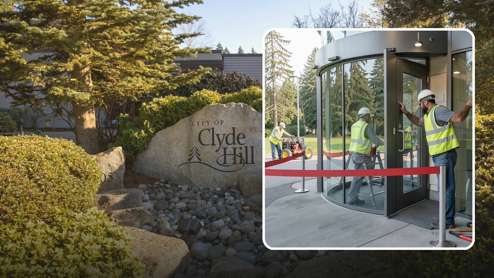 Door Repairs in Clyde Hill, King County, WA - Repair of exterior doors and hardware to maintain secure, accessible entrances at public buildings.