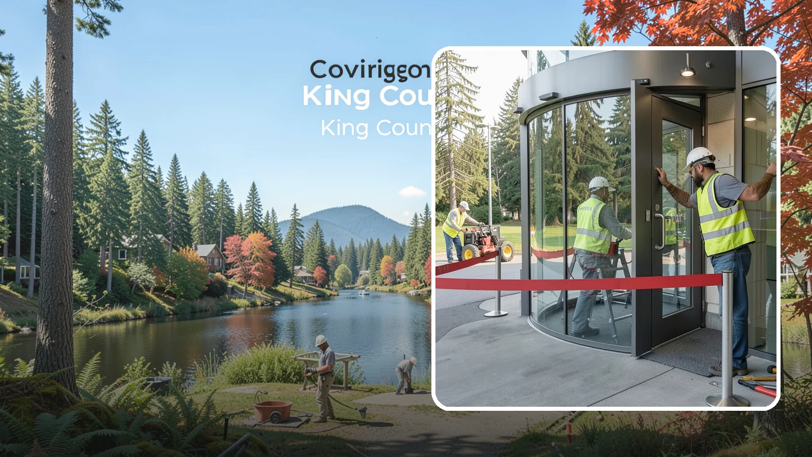 Door Repairs in Covington, King County, WA - Repair of exterior doors and hardware to maintain secure, accessible entrances at public buildings.