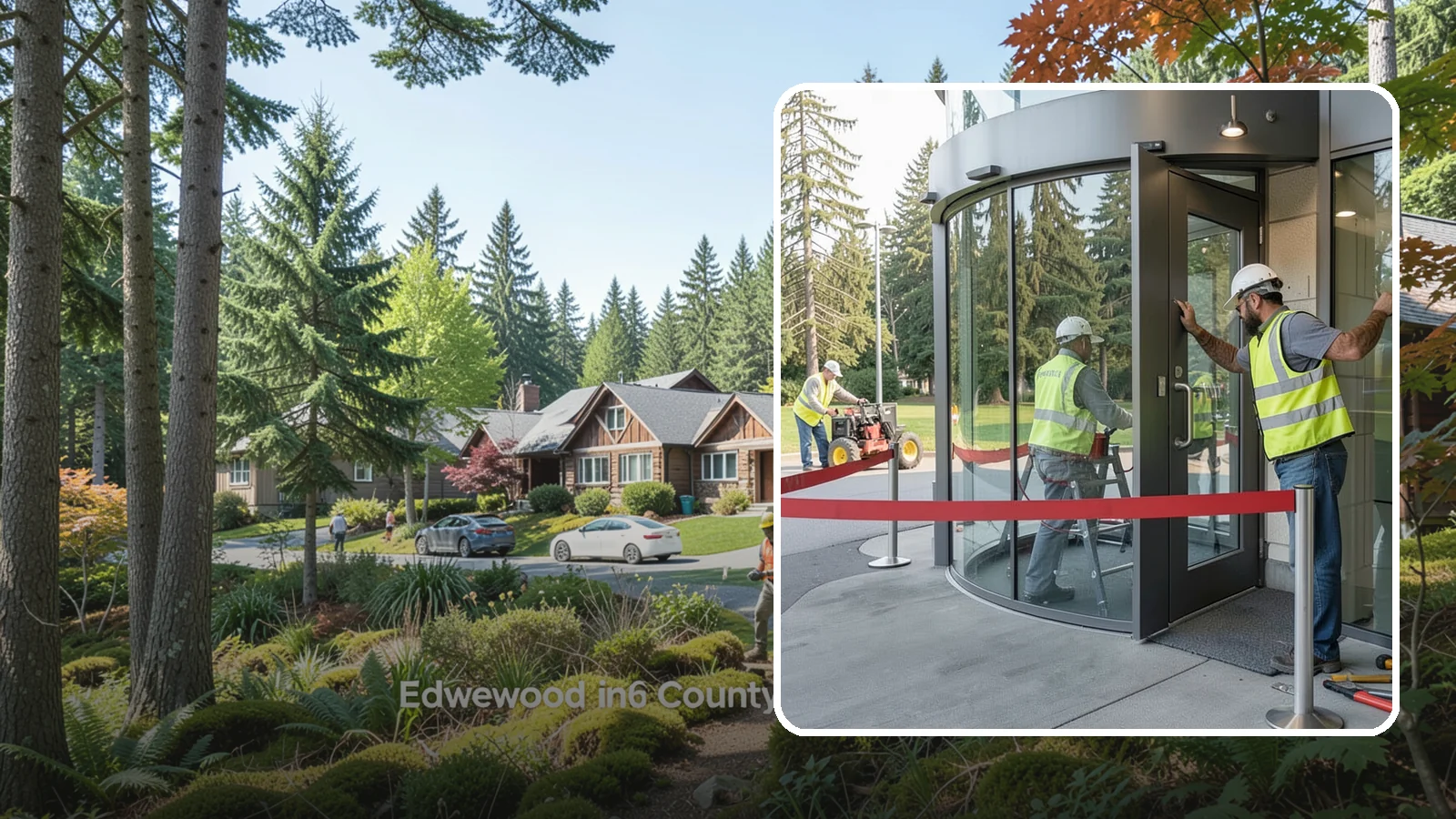 Door Repairs in Edgewood, Pierce County, WA - Repair of exterior doors and hardware to maintain secure, accessible entrances at public buildings.