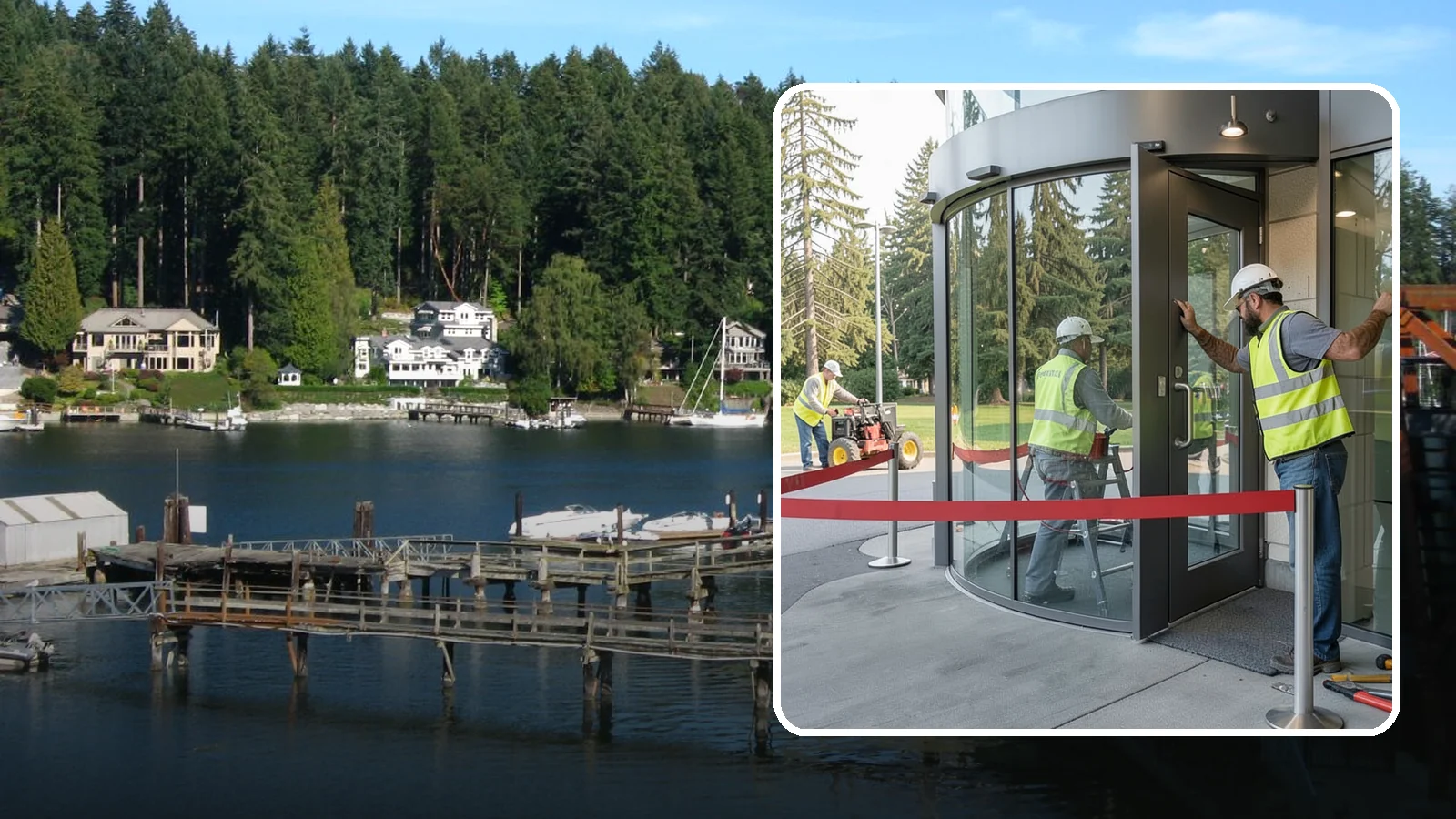 Door Repairs in Gig Harbor, Pierce County, WA - Repair of exterior doors and hardware to maintain secure, accessible entrances at public buildings.