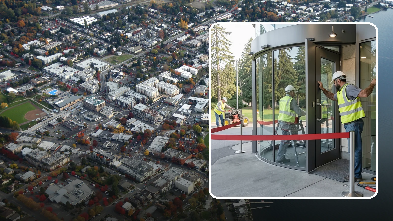 Door Repairs in Kirkland, King County, WA - Repair of exterior doors and hardware to maintain secure, accessible entrances at public buildings.
