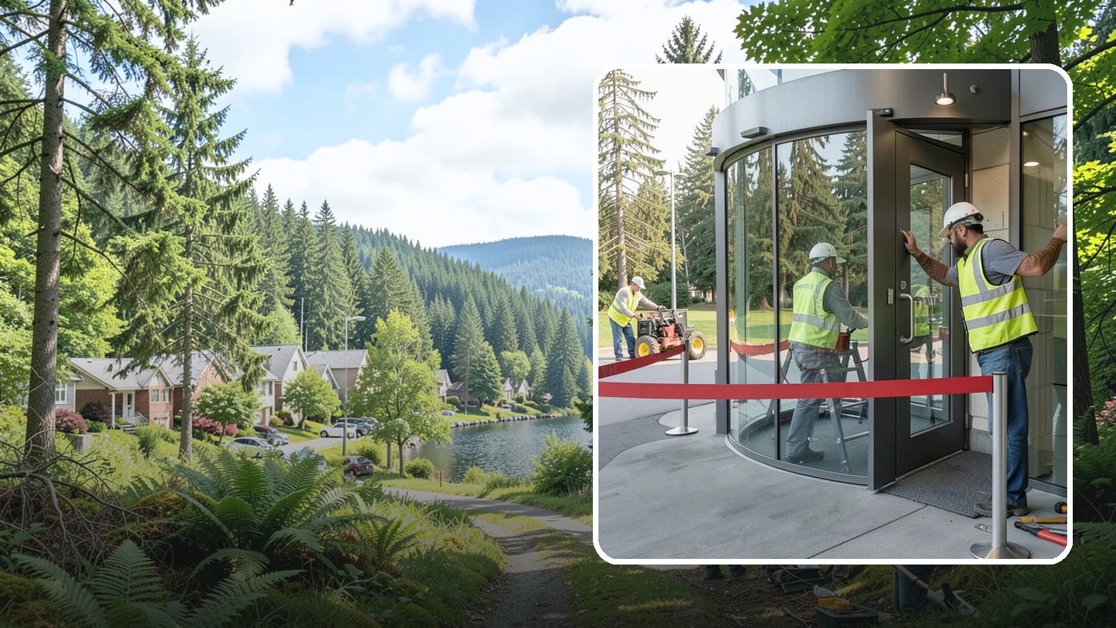 Door Repairs in Lake Forest Park, King County, WA - Repair of exterior doors and hardware to maintain secure, accessible entrances at public buildings.
