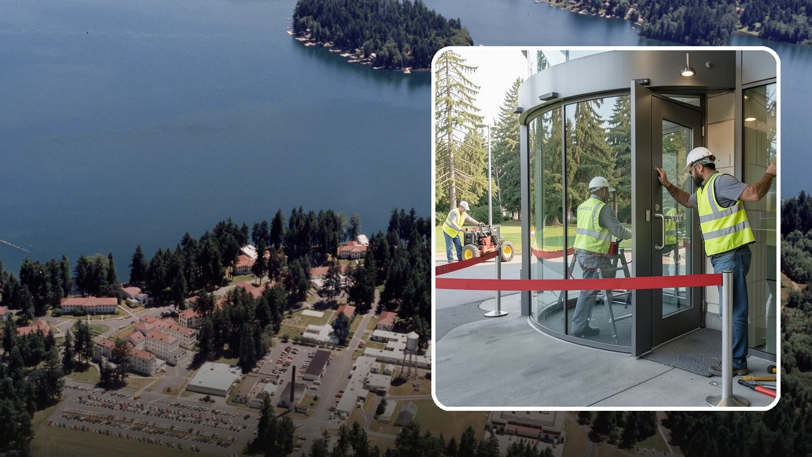 Door Repairs in Lakewood, Pierce County, WA - Repair of exterior doors and hardware to maintain secure, accessible entrances at public buildings.