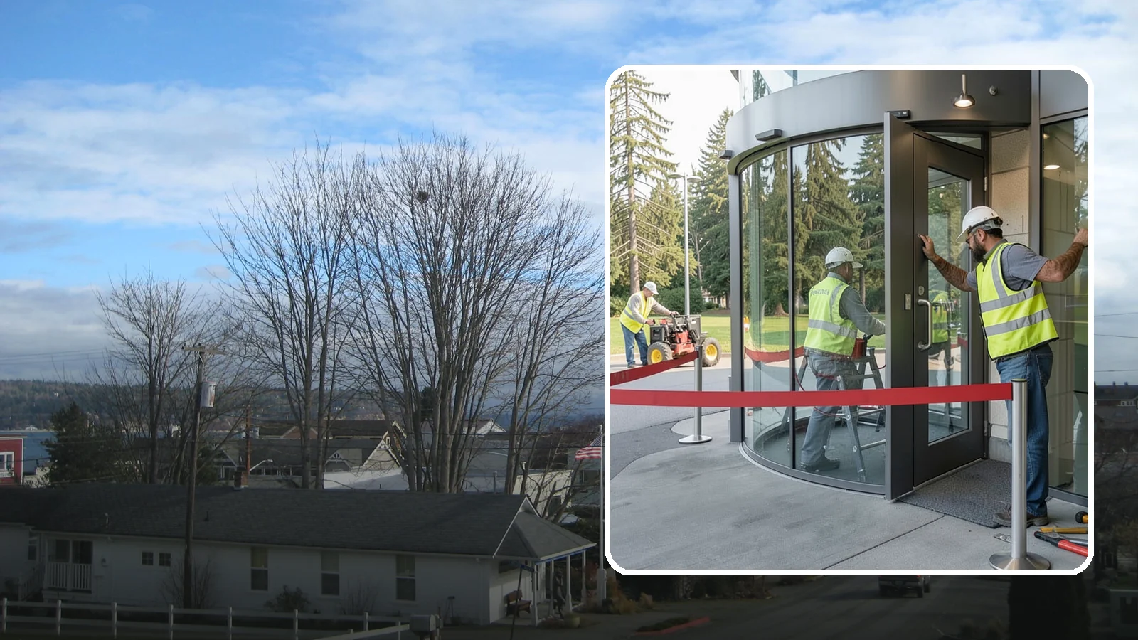 Door Repairs in Langley, Island County, WA - Repair of exterior doors and hardware to maintain secure, accessible entrances at public buildings.