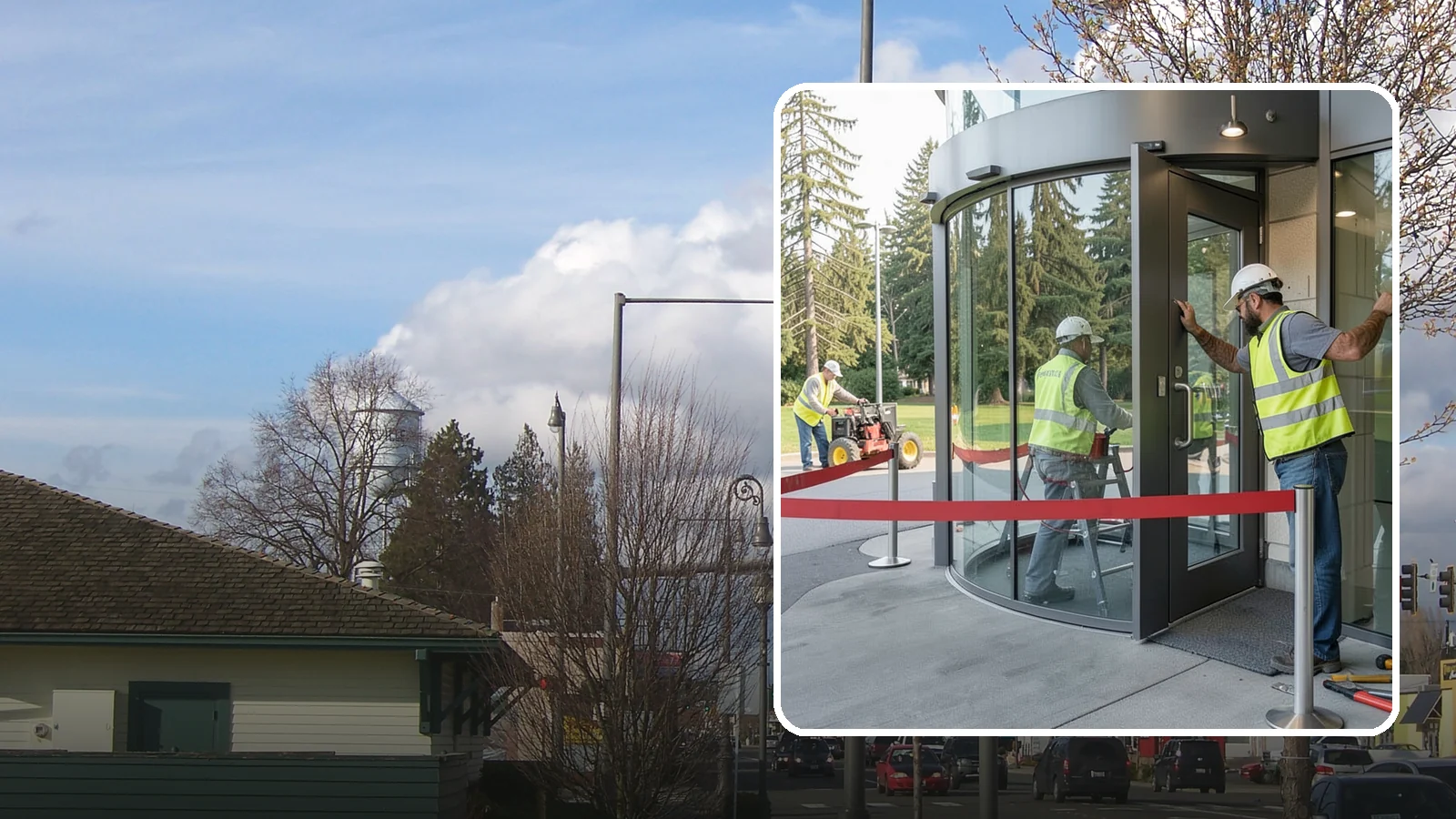 Door Repairs in Marysville, Snohomish County, WA - Repair of exterior doors and hardware to maintain secure, accessible entrances at public buildings.
