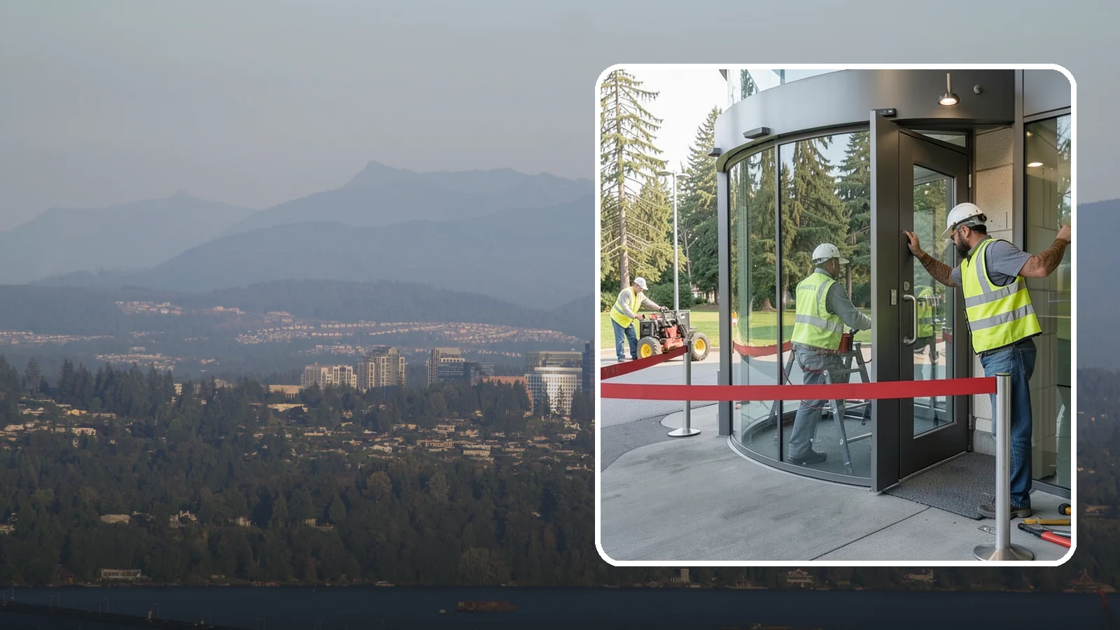 Door Repairs in Medina, King County, WA - Repair of exterior doors and hardware to maintain secure, accessible entrances at public buildings.