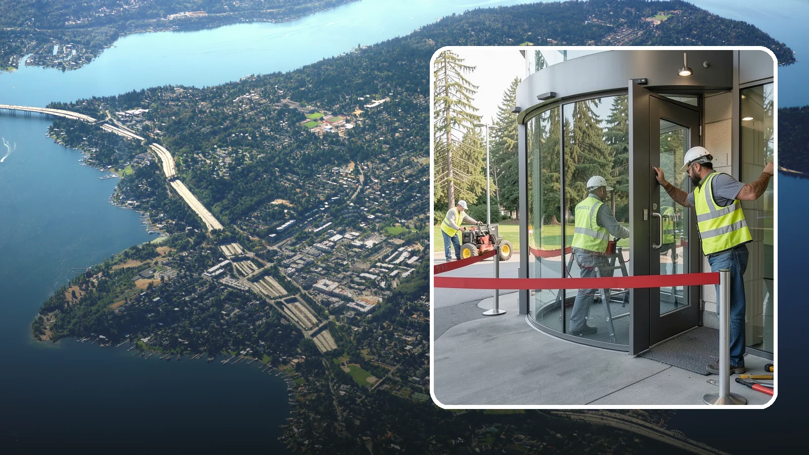 Door Repairs in Mercer Island, King County, WA - Repair of exterior doors and hardware to maintain secure, accessible entrances at public buildings.