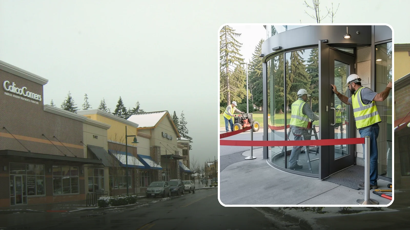 Door Repairs in Mill Creek, Snohomish County, WA - Repair of exterior doors and hardware to maintain secure, accessible entrances at public buildings.