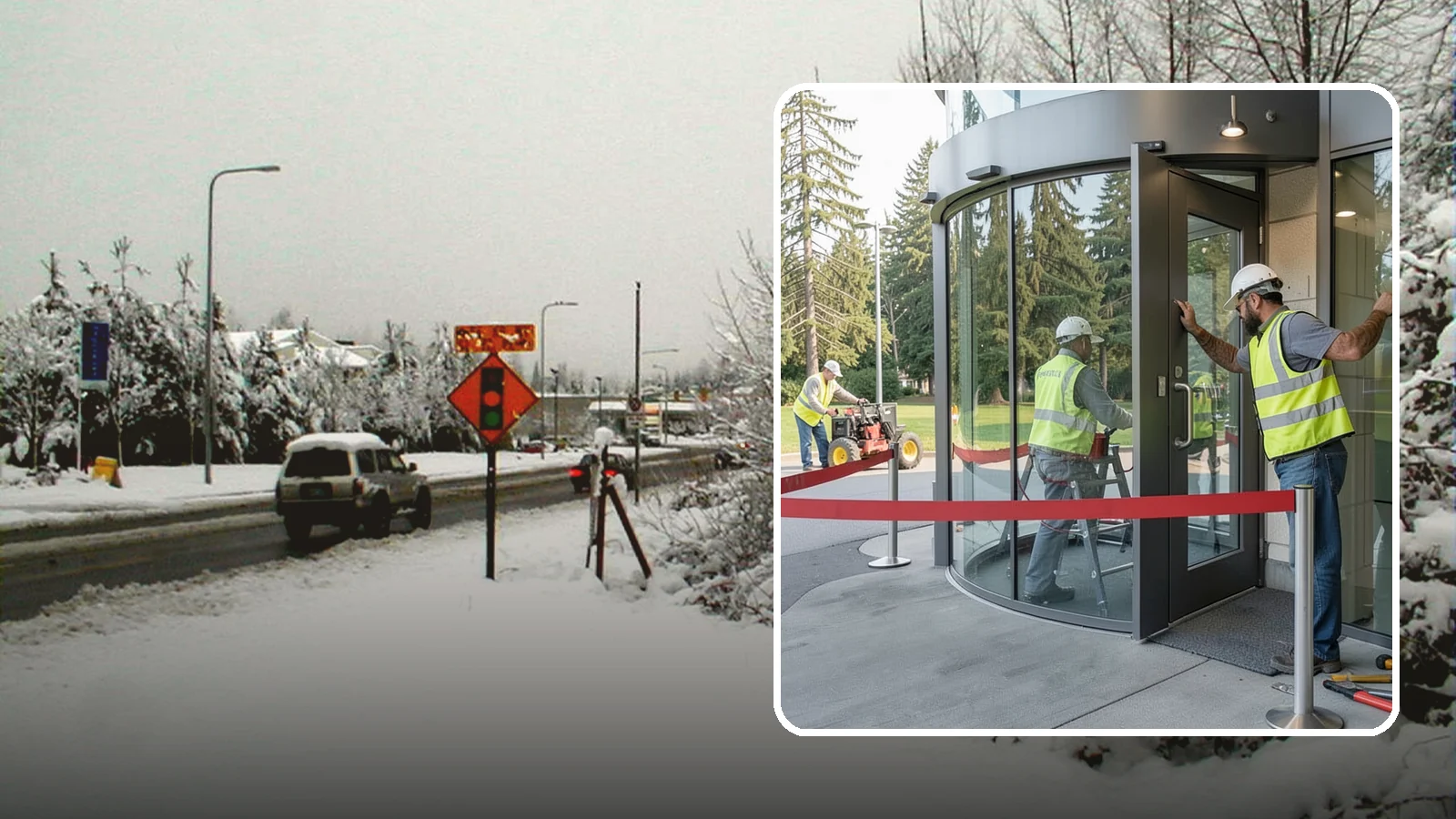 Door Repairs in Newcastle, King County, WA - Repair of exterior doors and hardware to maintain secure, accessible entrances at public buildings.