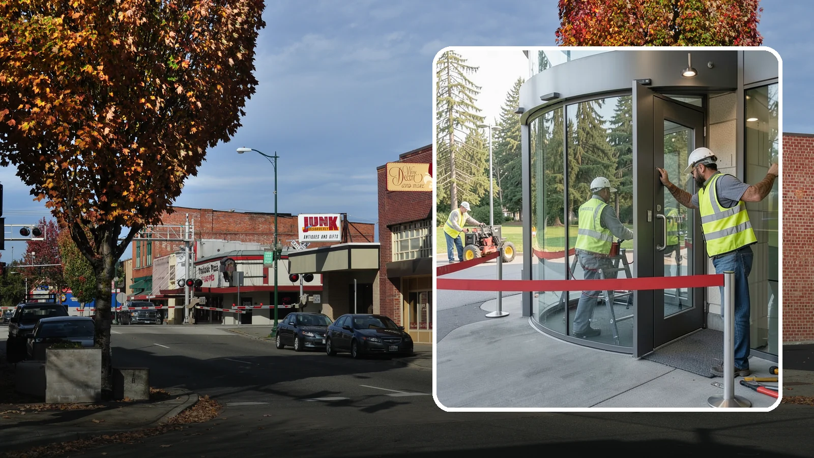 Door Repairs in Puyallup, Pierce County, WA - Repair of exterior doors and hardware to maintain secure, accessible entrances at public buildings.