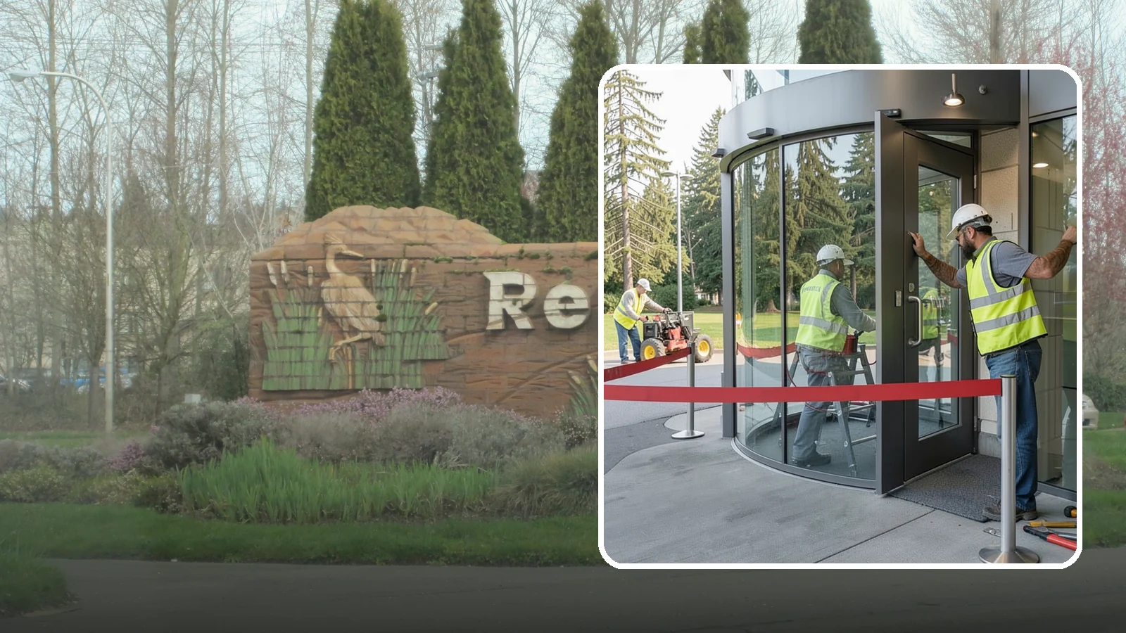 Door Repairs in Renton, King County, WA - Repair of exterior doors and hardware to maintain secure, accessible entrances at public buildings.