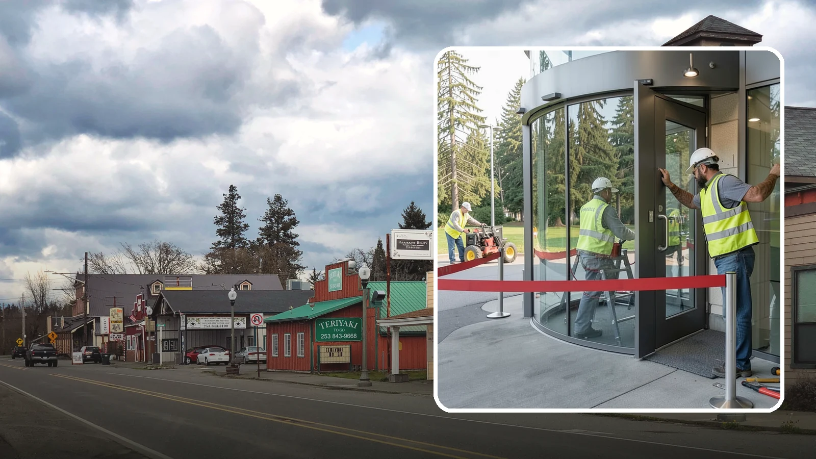 Door Repairs in Roy, Pierce County, WA - Repair of exterior doors and hardware to maintain secure, accessible entrances at public buildings.