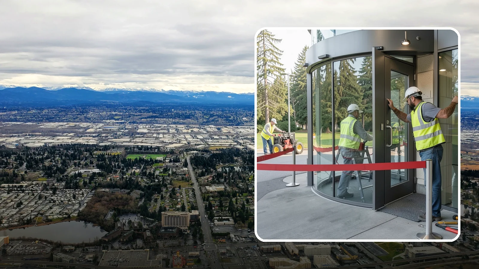 Door Repairs in SeaTac, King County, WA - Repair of exterior doors and hardware to maintain secure, accessible entrances at public buildings.