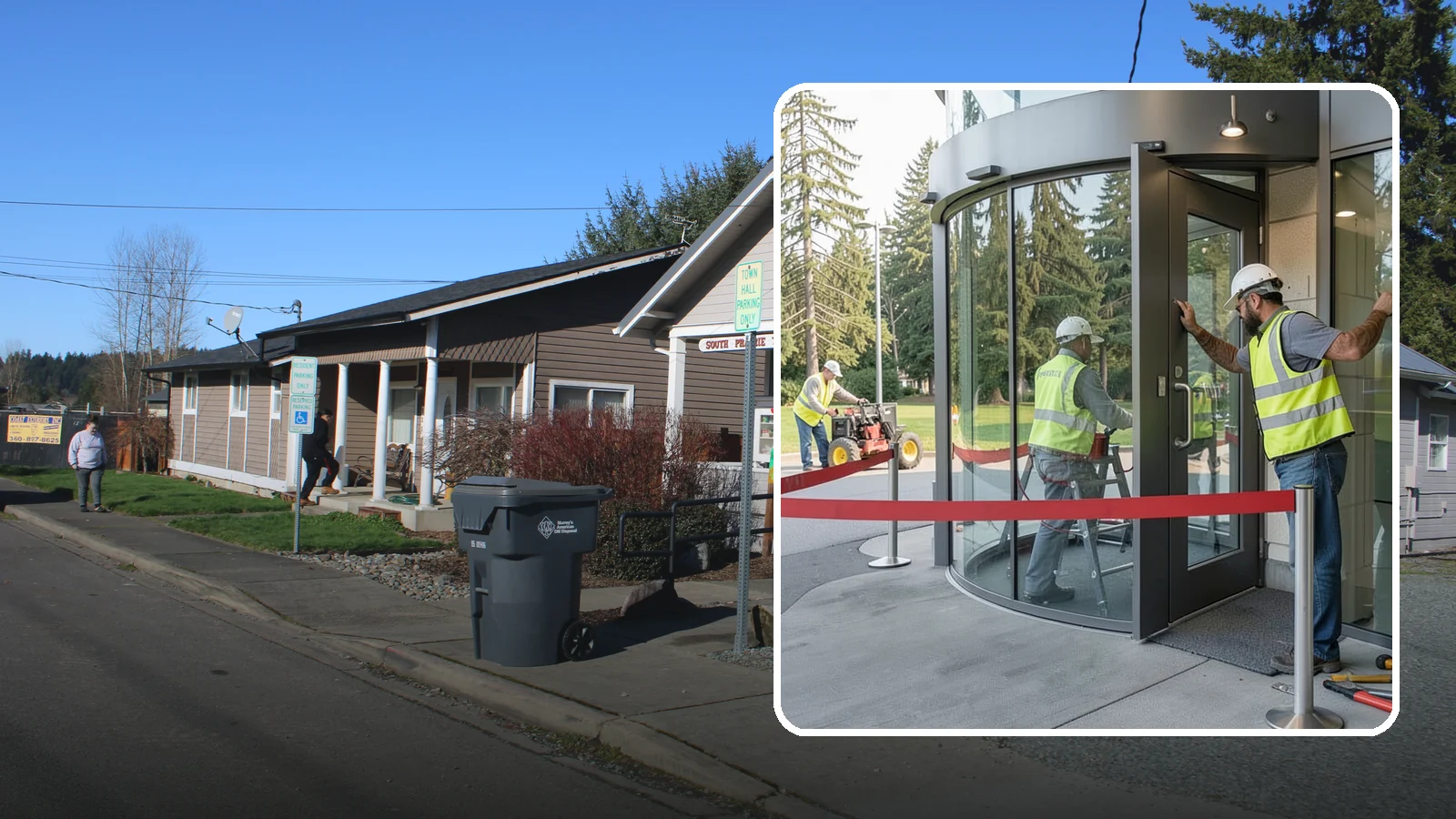 Door Repairs in South Prairie, Pierce County, WA - Repair of exterior doors and hardware to maintain secure, accessible entrances at public buildings.