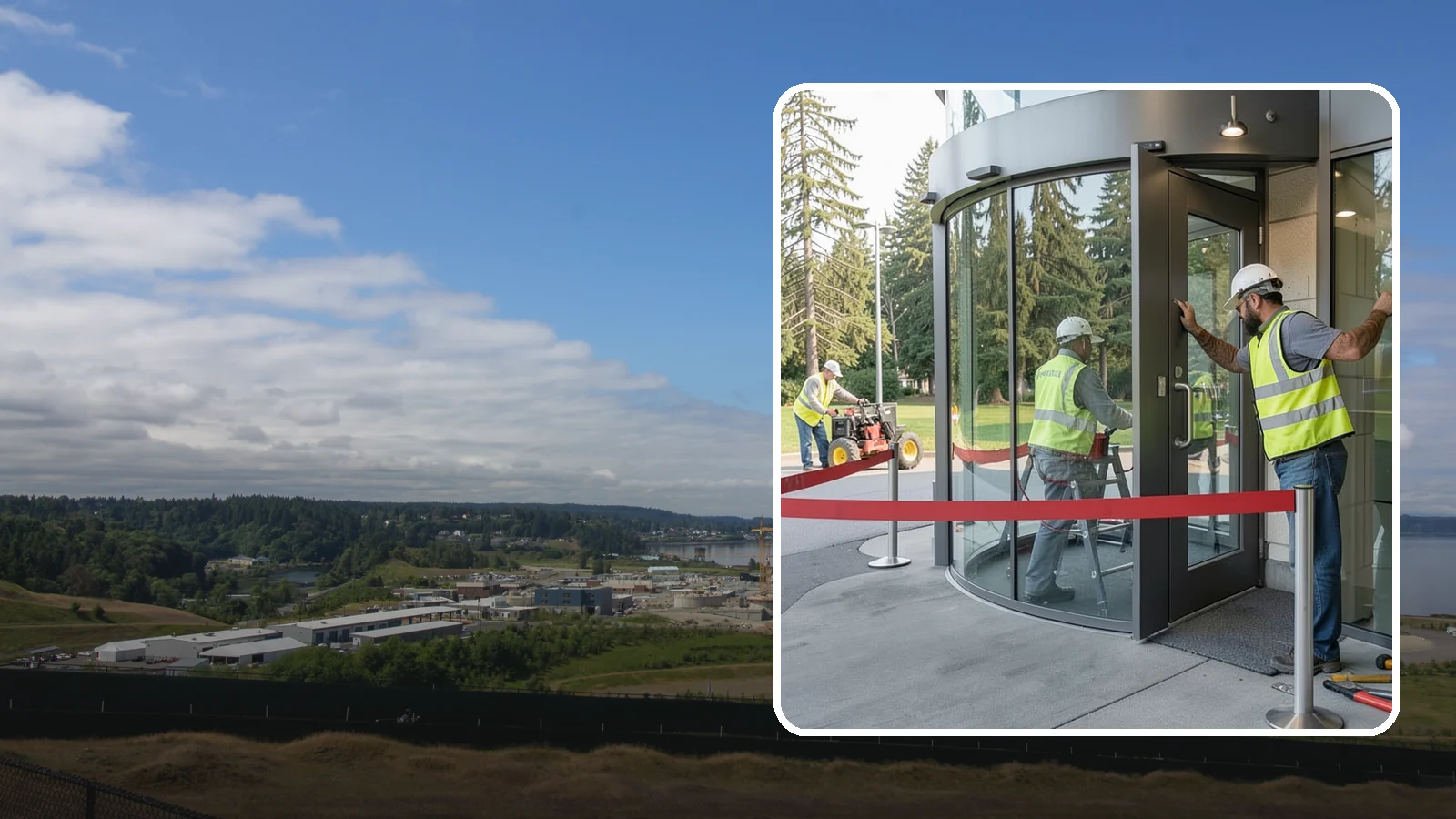 Door Repairs in University Place, Pierce County, WA - Repair of exterior doors and hardware to maintain secure, accessible entrances at public buildings.