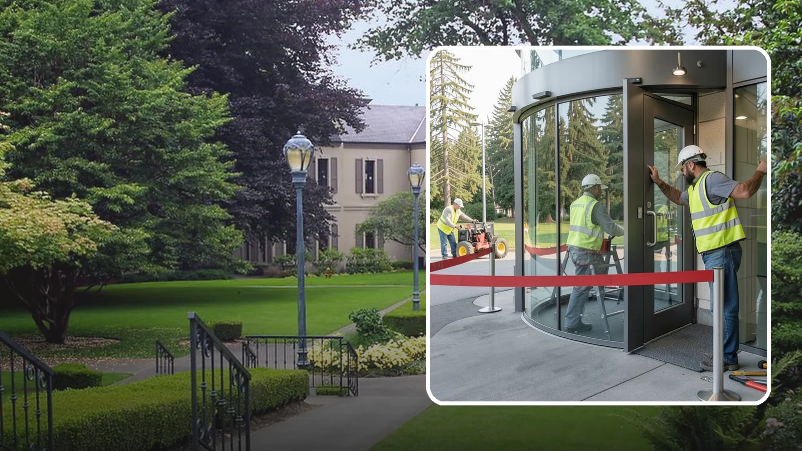 Door Repairs in Woodinville, King County, WA - Repair of exterior doors and hardware to maintain secure, accessible entrances at public buildings.