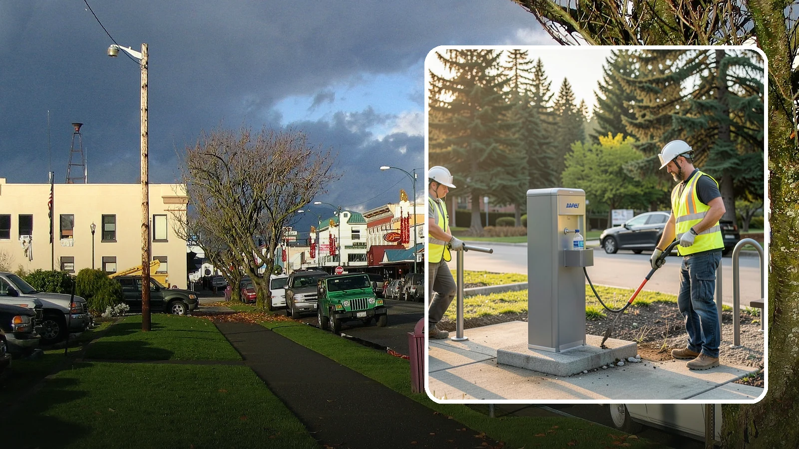 Drinking Fountain Installation in Arlington, Snohomish County, WA - We install ADA-accessible drinking fountains with bottle fillers and, where needed, freeze protection.