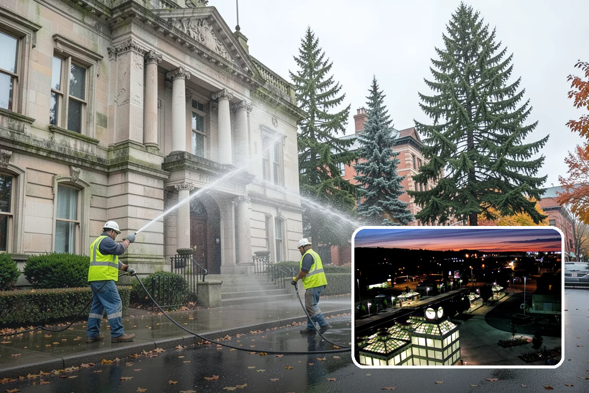 Drinking Fountain Installation in Auburn, King County, WA - ADA hi-lo and bottle-filler compliance for public access