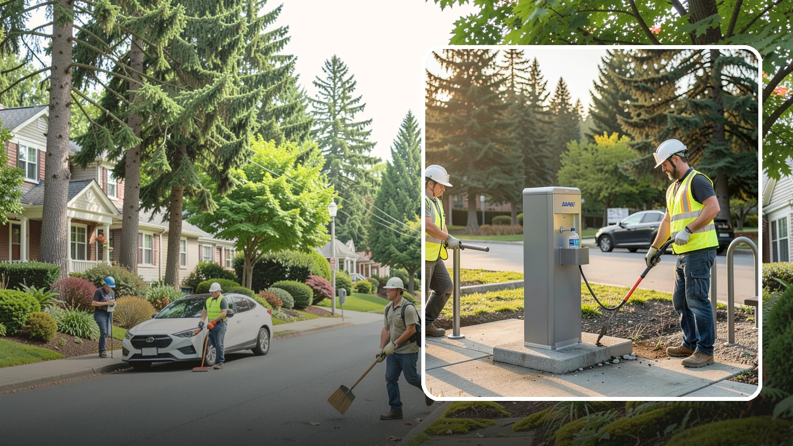 Drinking Fountain Installation in Beaux Arts Village, King County, WA - We install ADA-accessible drinking fountains with bottle fillers and, where needed, freeze protection.